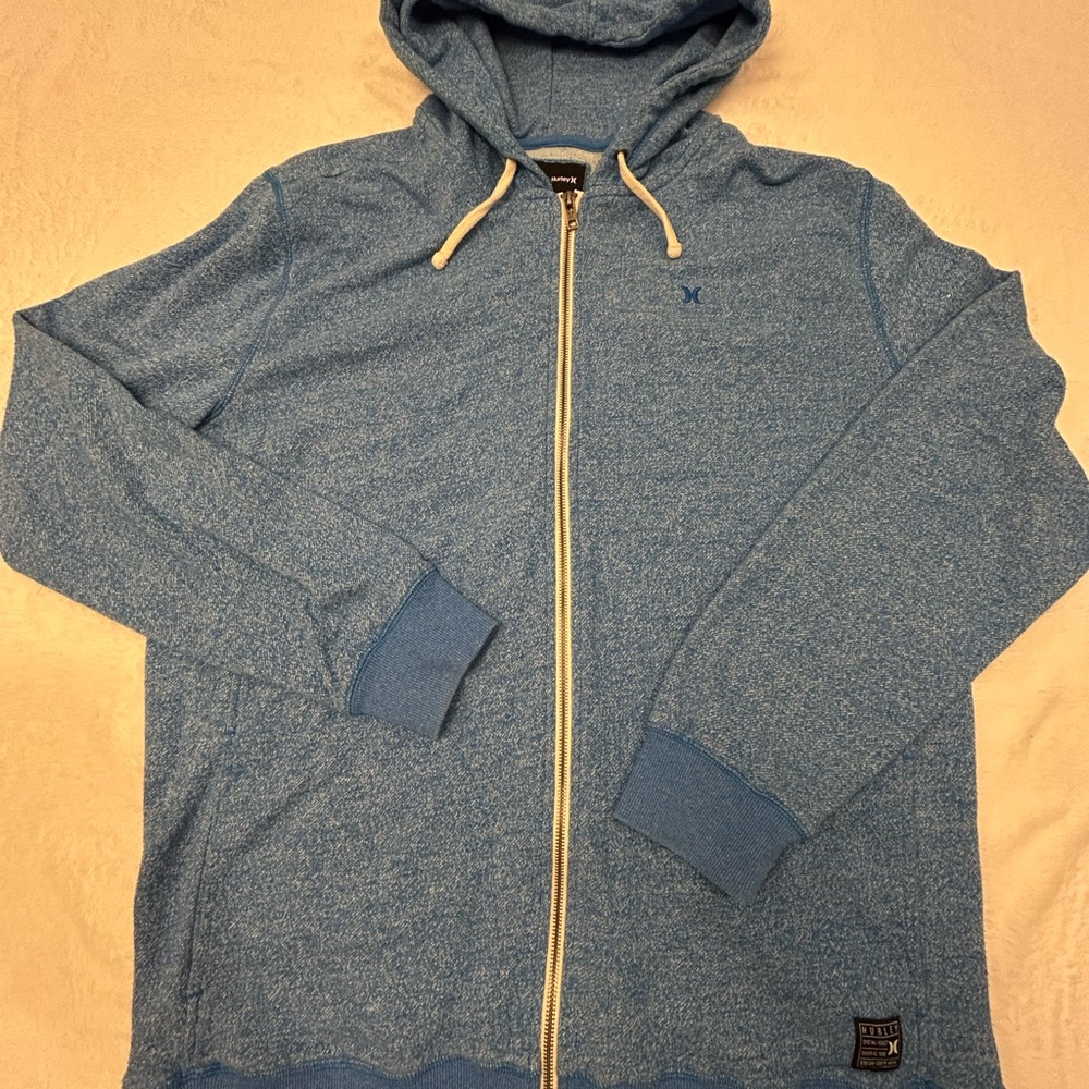 Hurley Blue Heather  Zip‎ Up Sweater with Hood XXL Men’s Casual